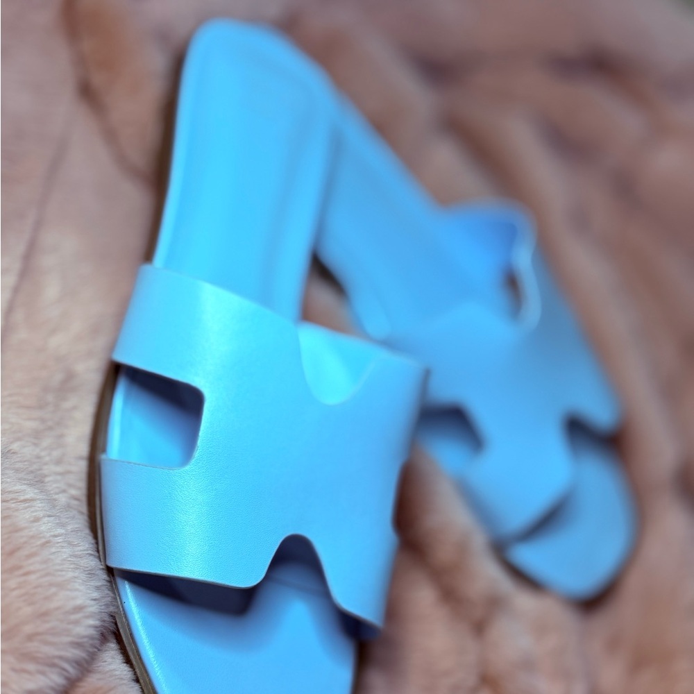 Stylish Blue Slide Sandals
